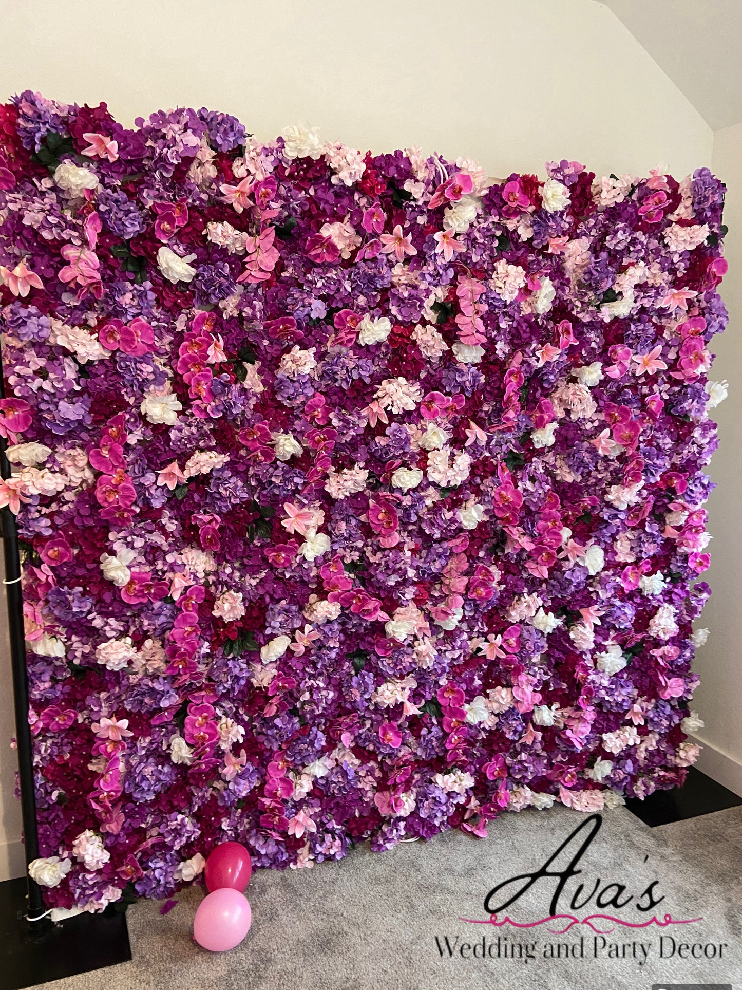 Shades of Purple & Pink Flower Wall ~ Rental