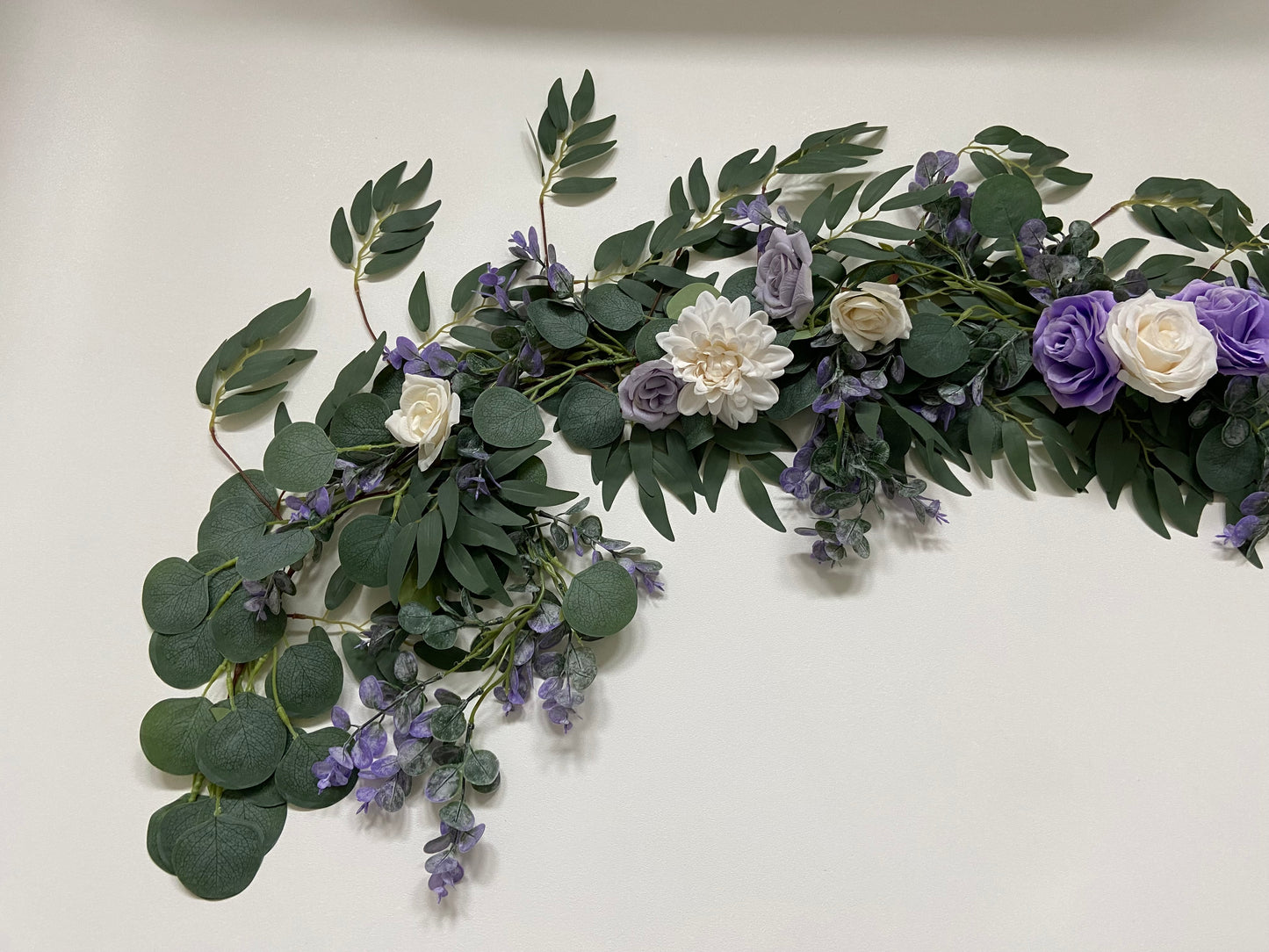 Lilac & Lavender Willow Eucalyptus Rose Garland