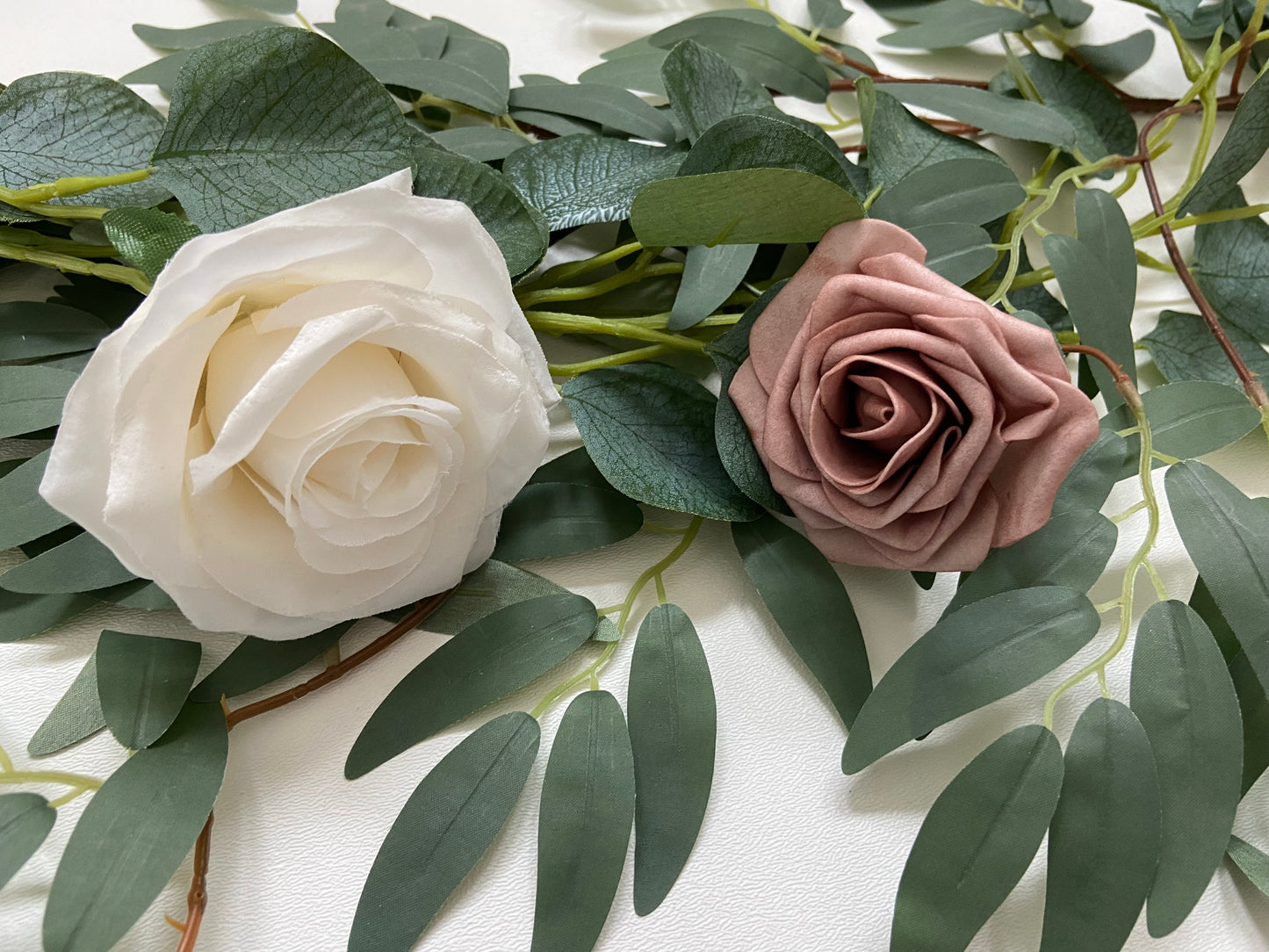 Rose Willow Eucalyptus Table Runner Garland