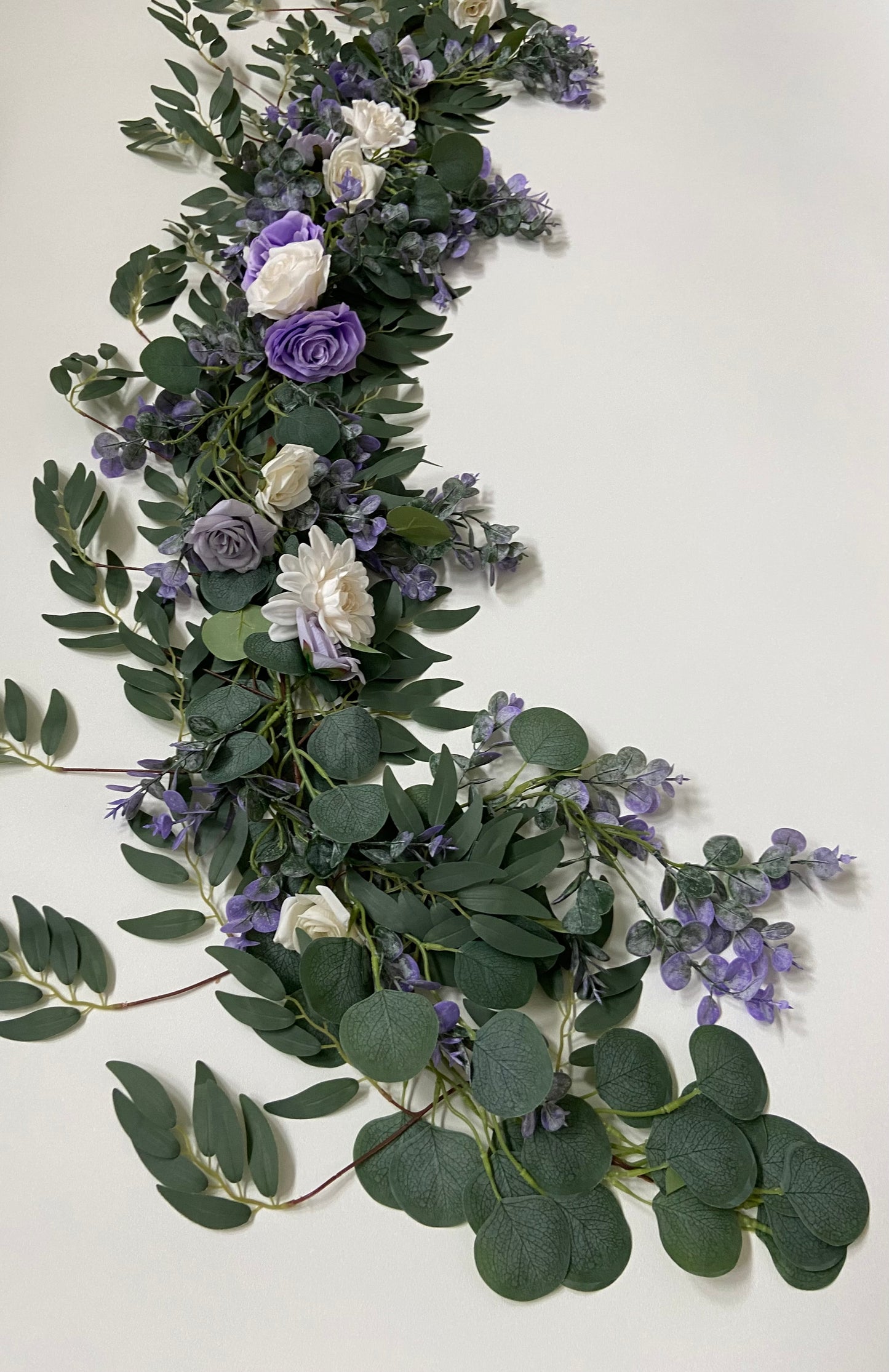 Lilac & Lavender Willow Eucalyptus Rose Garland