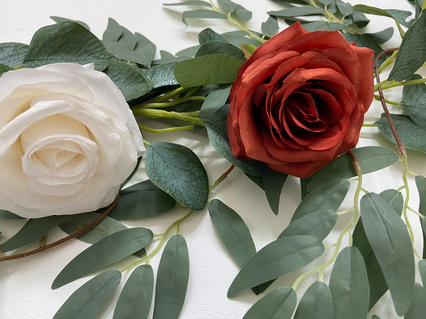 Rose Willow Eucalyptus Table Runner Garland