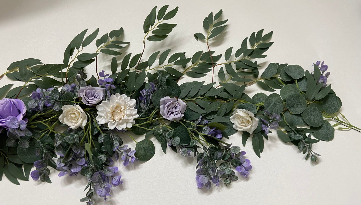 Lilac & Lavender Willow Eucalyptus Rose Garland