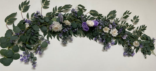 Lilac & Lavender Willow Eucalyptus Rose Garland