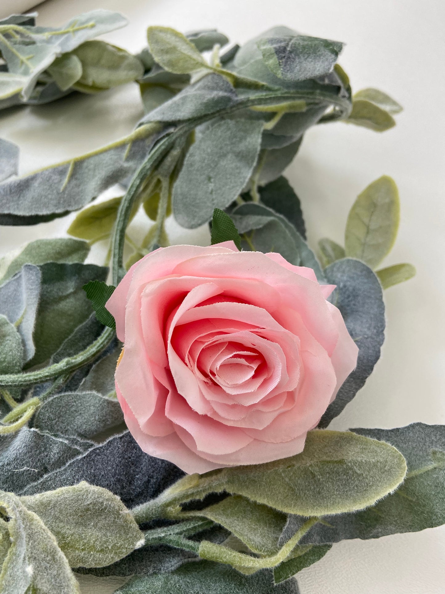 Flocked Lambs Ear Garland