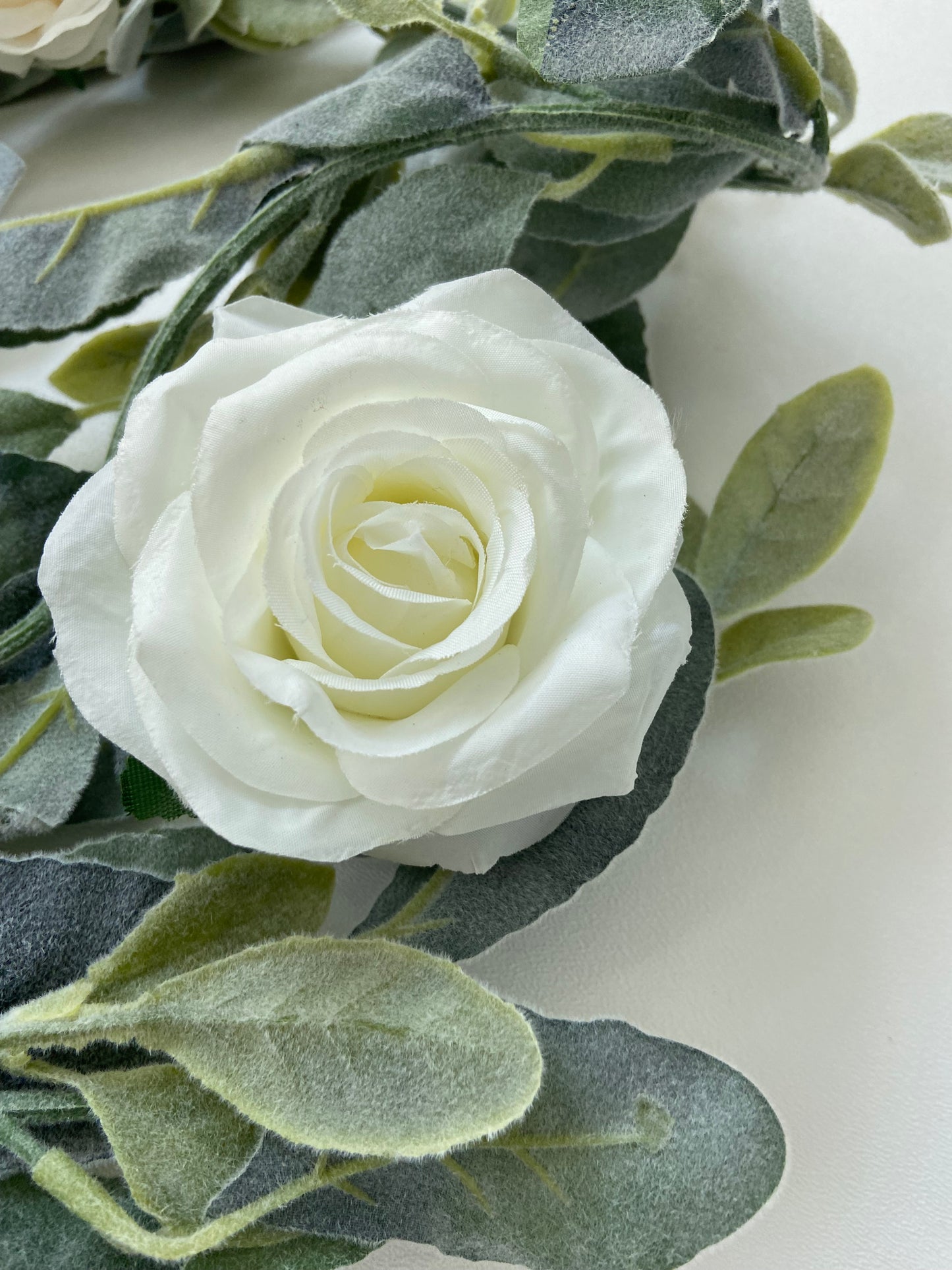 Flocked Lambs Ear Garland