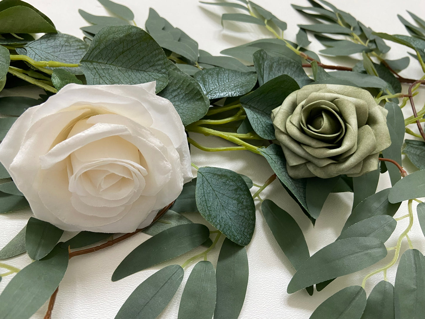 Rose Willow Eucalyptus Table Runner Garland