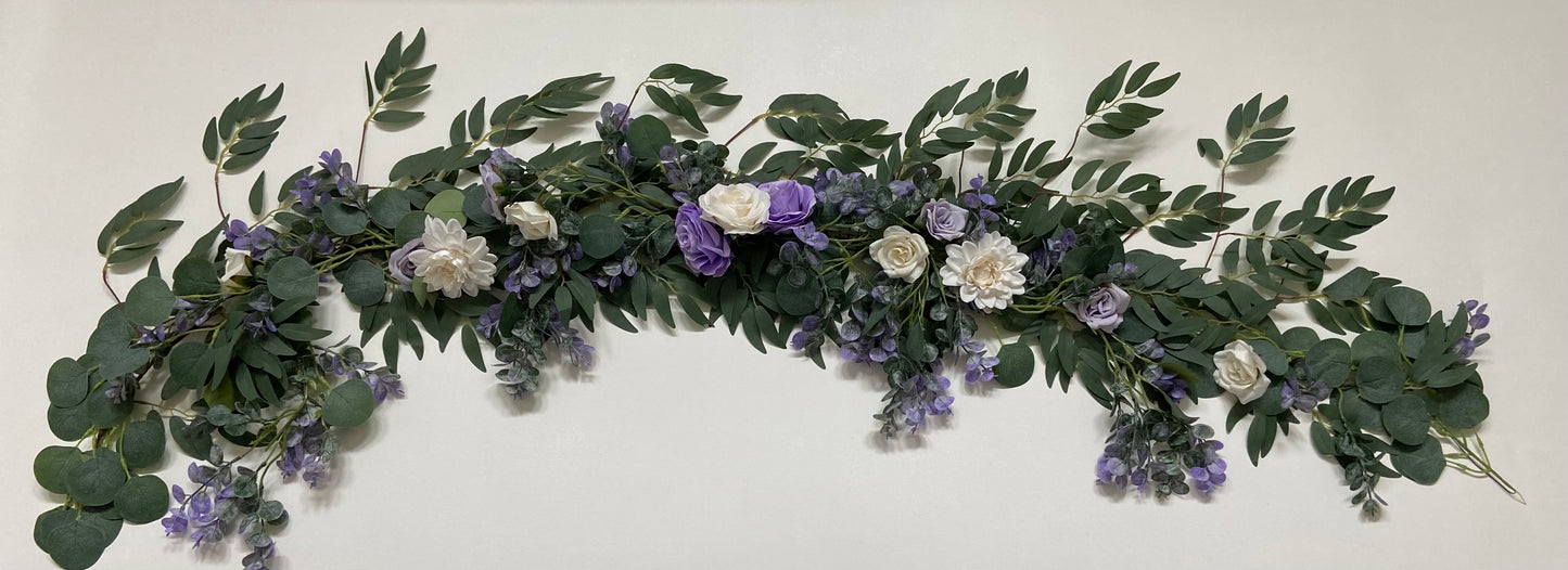 Lilac & Lavender Willow Eucalyptus Rose Garland