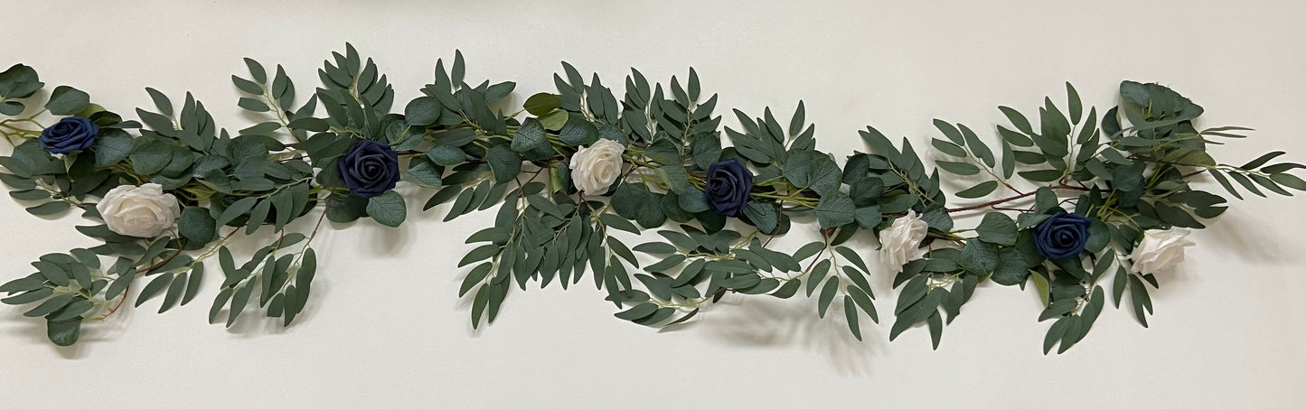 Rose Willow Eucalyptus Table Runner Garland